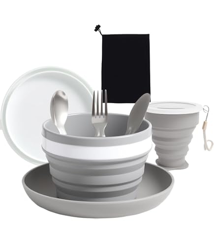 SET POSATE DA campeggio in acciaio inox forchetta cucchiaio bacchette