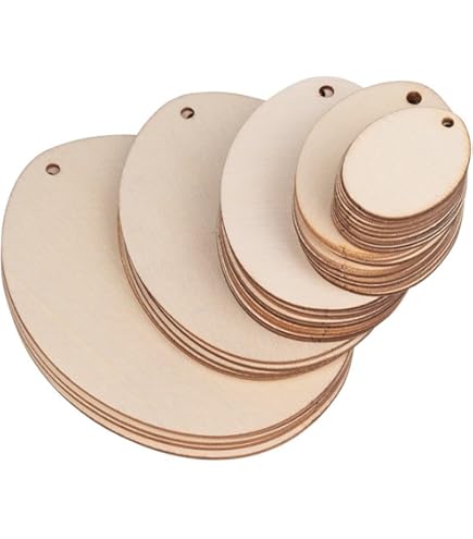 Uova Di Pasqua In Legno Da Dipingere - 20 Pezzi 17x13cm, Con Foro Per Appendere