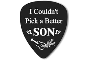 DABIHU Son Gifts from Mum Dad Musician Guitar Player Son Gift Inspirational Gifts Guitar Pick Gifts for Guitar Player Best Son Stainless Steel Guitar Picks Graduation Christmas Birthday Gift for Son