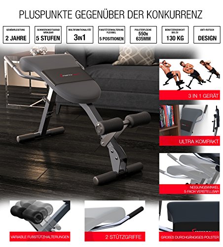 Sportstech patentierter 3in1 Rückentrainer & Bauchtrainer mit innovativem Anti-Rutsch Design, der klappbare, multifunktionale BRT200 mit ergonomischem Polster, Quick Release & 5 Schwierigkeitsgraden - 2