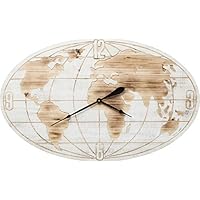 Kare Wanduhr News World Reloj de Pared, Madera, Weiß, 4.5 x 109 x 68 cm