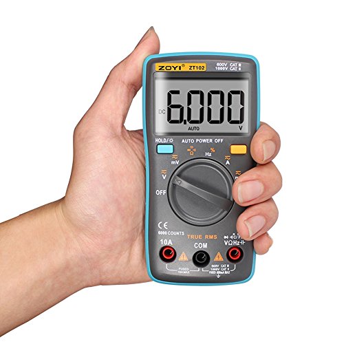 Multimeter,Balai digital multimeter ZT102 Auto-Ranging True-RMS Ranging Digital Multimeter Multi Tester Capacitance Test AC/DC Voltage Current Resistance Temperature Continuity Diode Transistor Meter Blau - 3