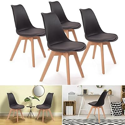 IDMarket - Chaises X4 Sara noires pour salle à manger
