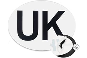 GLOBAL BIGO UK Electrostatic Window Car Sticker Europe, Static Oval Rear Window Sticker, Strong, Durable. Easy to Attach and Remove