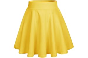 DRESSTELLS Gonna Corta Svasata Mini Gonna da Pattinatrice Versatile Elastica Solida Colore Gonna