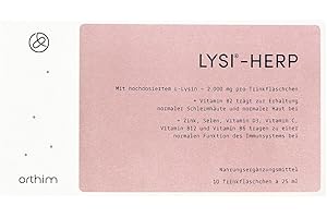 ‎ORTHIM LYSI-HERP - 10 Trinkfläschchen à 25ml - Hochdosiert mit 2.000 mg L-Lysin - Laborgeprüft, glutenfrei, 100% vegan, laktosefrei + in Deutschland produziert