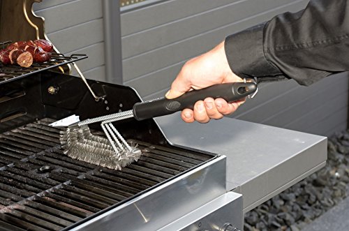 -kamiko- Die optimierte 4-in-1 Premium Edelstahl-Grillbürste mit integriertem Reinigungsschaber, langem Griff und besonders robusten Borsten. Perfekt für ein professionelles Reinigungsergebnis in kürzester Zeit. (44cm, Schwarz) - 5