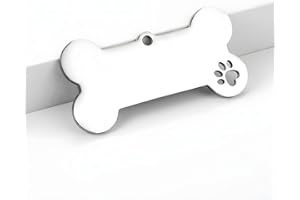 CARSMINDERS 2 PCS White Bone Shaped Personalised Pet ID Tags, Engraved DIY Dog & Cat Tags