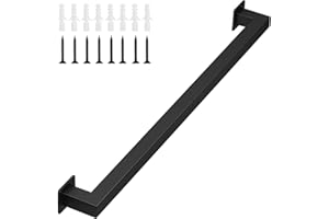 Gorssen 60cm Corrimano per Scale Interne Esterni Ringhiere a Parete Ringhiera Passamano Maniglia di Sicurezza Balaustre pour Disabili Anziani - Kit Completo - Metallo Ferro Nero