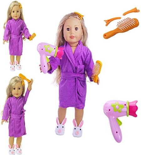 Doll hair dryer + comb + hairpin + shoes+pajamas for18 inch american girl doll and other 43-46cm doll