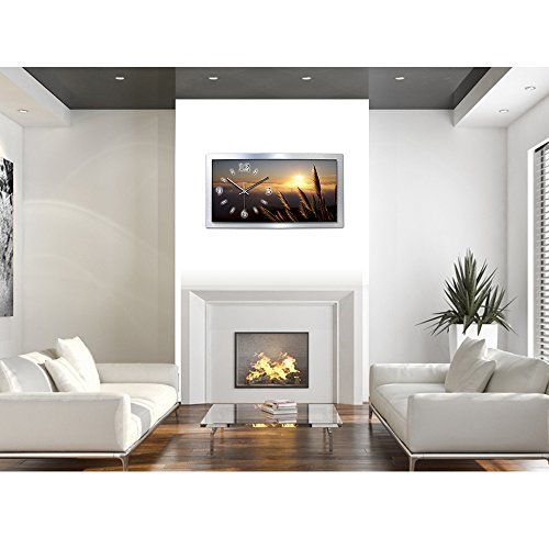 Relax Chill Out Wanduhr 3D XXL Designer leise Funk Motiv Funkuhr Wandbild modernes Design WAA067FL Kreative Feder (50x30cm) - 4