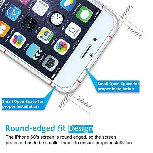 [2 Pack] OMOTON iPhone 6S Screen Protector, [3D Touch Compatible - Tempered Glass] Screen Protector with [9H Hardness] [Premium Crystal Clarity] [Scratch-Resistant] for Apple iPhone 6 6S 4.7 Inch