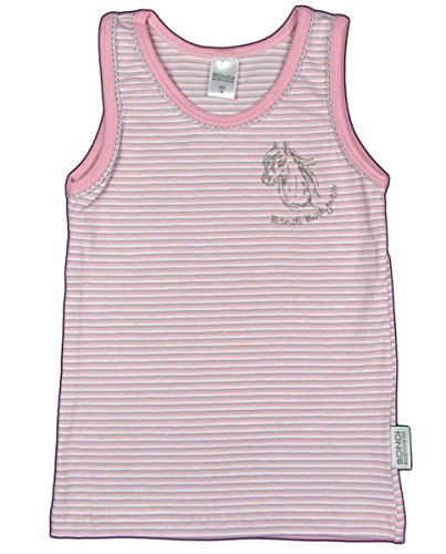 BONDI "Brilliant Pony" baby girls top stripes with lace stretch-cotton (rose/gray)