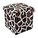 Produktbild Cadorabo Intirilife Faltbarer Sitzhocker 30x30x30 cm in Giraffen Muster - Sitzwürfel mit Stauraum und Deckel aus Stoff in Leinen Optik - Sitzcube Fußablage Aufbewahrungsbox Truhe Sitzbank