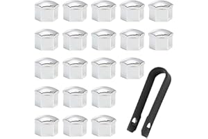 UYVPAER 20 Couvre-Écrous Roue avec 1 Clip, Capuchons 21mm Argentés Écrous Cache Boulon Roue Accessoires Automobiles Universels Cache-Écrous Bouchons Boulons Roue Voiture Bouchons Boulons Roue