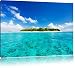 Produktbild Malediven Traumstrand Blaues Meer Sommer Sonnenschein Format: 120x80 cm auf Leinwand, XXL riesige Bilder fertig gerahmt mit Keilrahmen, Kunstdruck auf Wandbild mit Rahmen, günstiger als Gemälde oder Ölbild, kein Poster oder Plakat