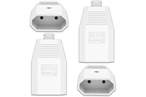 zoerbufan Eurokupplung Flach, 2 Stücke Euroflachkupplung Kupplung 250V/2,5A, Eurostecker Flach Schuko Kupplung Flach mit Zugentlastung (Weiß)
