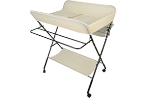 RELOVE Fasciatoio Pieghevole per Bagnetto Neonati,avolo Cambio Pannolini Multifunzionale Portatile,Fasciatoio per Bambini, Tavolo da Massaggio con Tasche a Rete e Salvaspazio, Antibatterico