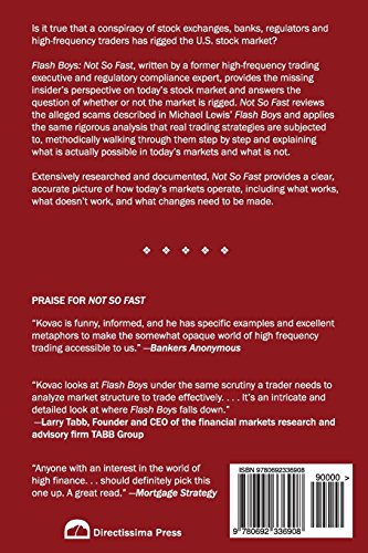 Book's Cover of Flash Boys: Not So Fast: An Insider's Perspective on High-Frequency Trading