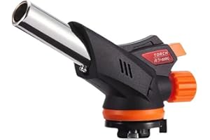 WASSERQUELLE Portable Welding Torch Flame Gun Blow Torch Burner Flame Gun Adjustable Flame Gas Torch Fire Maker Lighter for Cooking Outdoor BBQ Baking (1)