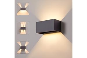 ‎CELAVY CELAVY LED Wandleuchte Wandlampe innen aussen, Außenlampe Außenleuchte Anthrazit IP65 Modern Aussenleuchte Wand UP Down Außenwandleuchte Ausenbeleutung Hauswand Wohnzimmer Einstellbar Lichtstrahl