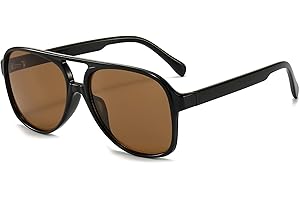 Long Keeper Vintage Sonnenbrille Polarisiert für Herren Damen Klassisch 70er Retro Sonnenbrille Pilotenbrille Groß mit UV400 Schutz