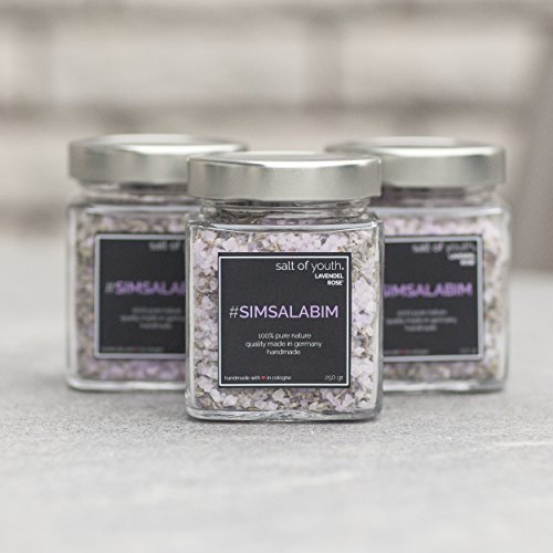 salt of youth „SIMSALABIM“ Premium Wellness Badesalz / Luxus Badezusatz 250 Gramm grobes Totes Meer Salz & getrocknete Lavendel Blüten - 2