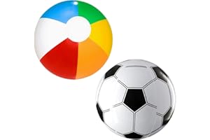 Heanvmyss Palloni da Spiaggia Gonfiabili,2 Pezzi Palline per Piscina Bambini,Esterna Giocattolo,Pallone Calcio Gonfiabile,Giocattoli da Bagno per Feste All'Aperto in Piscina in Spiaggia Estiva(28cm)