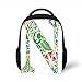 Produktbild Kids School Backpack Letter N,Mother Earth Inspired N Typography Nature of Words Curved Botanical Beauty Style,Multicolor Plain Bookbag Travel Daypack