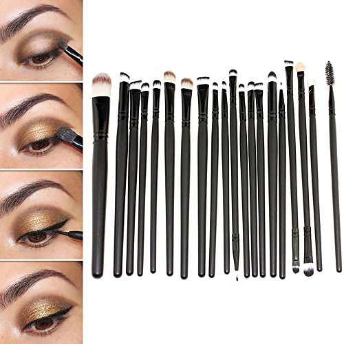 SONGQEE(TM) 20pcs Black Pro Cosmetic Makeup Brushes Set - Eyeshadow Mascara Lip Brush