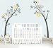 Produktbild mafent Zwei Koalas (Mutter und Kinder) auf einem Baum und anderen auf der anderen großen Baum Wand Aufkleber Family Wandtattoo Aufkleber für Kinderzimmer Kinder Baby Zimmer Dekoration 254 x 208,3 cm (250 x 205 cm) Black Tree Grey Koala and Yellow Flower