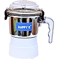 HAPPY E Stainless Steel Sujata Chutney Steel Jar Mixer Grinder 400 ML Mixer compatible Chutney Grinder with lid locks, Fits 900 Watts Sujata mixi Powermatic, Supermix, Dynamix (White)