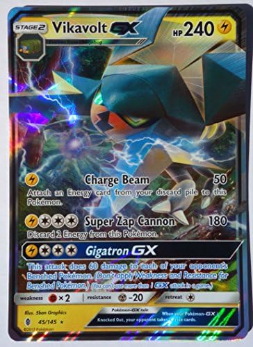 Pokemon, S&amp;M Guardian Rising, Vikavolt GX 45/145, Ultra rare, Mint, New