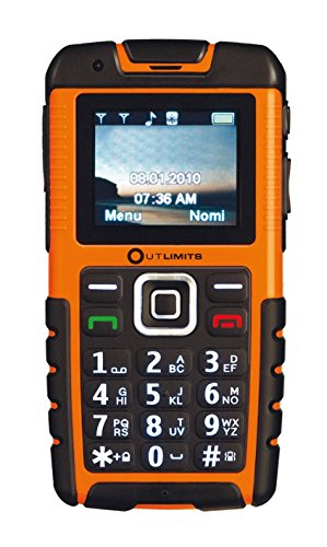 Preisvergleich Produktbild ITTM Outdoor-Handy ohne Branding (Dual SIM, Bluetooth, SOS, IP57 wasserfest, stoßfest) orange / schwarz