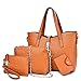 Produktbild JUSTSELL  Damen 4Pcs Taschen Set 4 In 1 Handtasche Set Retro Tasche Mit Paket KetteHandtasche + Messenger Bag + Clutch Bag + Kartenhalter Frau Geschenke