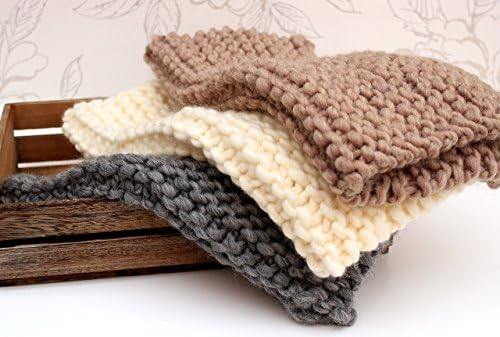 Chunky Mini-Blanket, Photography Prop, Layering Blanket, Garter Stitch Blanket
