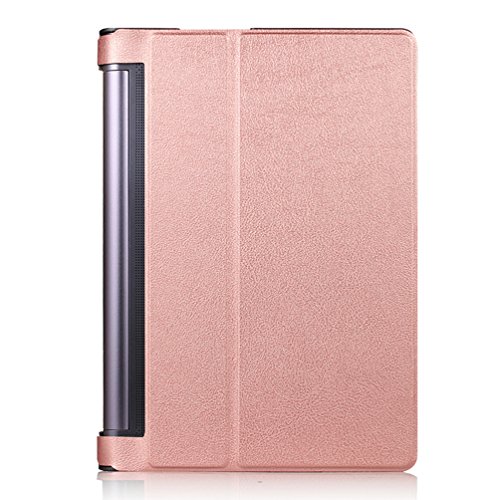 Lenovo Yoga Tab 3 Plus 10.1 Klapphülle,QUENJOY® Ultra Schlank Ochwertiges PU Leder Etui Cover Case Tasche mit Super 360° Anti-Wrestling Schutzhülle für Lenovo Yoga Tab 3 Plus (LTE) 10,1 Zoll Tablet-PC,Rose Gold - 2