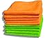 Produktbild 10er Packung Mikrofasertücher in orange & grün in Premium-Qualität – Größe L 40cm x 40cm (16"x16") – streifenfrei reinigendes Putztuch für Ihr Haus & Auto – fusselfrei und ultra-weich – bis zu 5x saug