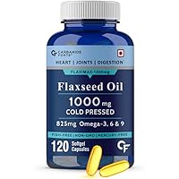 Carbamide Forte Cold Pressed Organic Flaxseed Oil 1000mg Omega 3 6 9 –120 Capsules