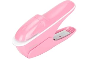 YUNXWD Stapling Machine - ABS No Staple Stapling Machine Book Paper Staple Free Stapler Binding Hand Tool for Home Office School(Pink)