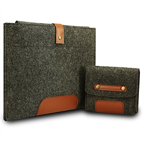Makion Tragen Filz-Hülse Laptop Tasche Hülle Tasche mit XS Tasche für 13,3-Zoll-MacBook Air / Pro Retina und die meisten 11-13 „Ultrabook Netbook, dunkelgrau Sleeve - 7