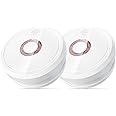Smoke Alarms for Home 2 Pack, Isafenest Smoke Alarm with 10 Years Sensor/5 Years Battery Fire Alarm with LED Indicator, Photoelectric Smoke Alarm Battery Operated