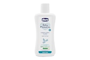 Chicco Baby Moments Crema Corpo Fluida con Latte di Mandorla, Crema Corpo Bambini, con Formula Naturale, 0+ Mesi - 200 ml