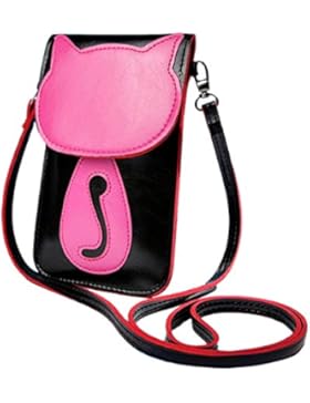 Süße bonbonfarbene Kunstleder-Umhängetasche | Schultertasche | Kosmetiktasche | Handytasche für Mädchen u. junge...