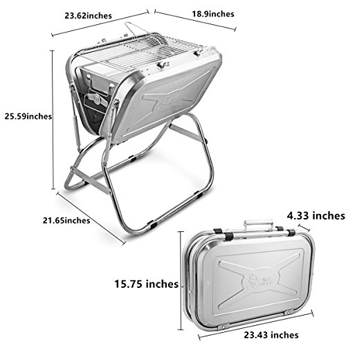 Cowekai Barbacoa Portátil de Carbón para Picnic 23