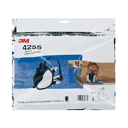 3M 4251C Halbmaske für Farbspritz- und Maschinenschleifarbeiten, gebrauchsfertig, geringer Atemwiderstand, besonders leicht - 5