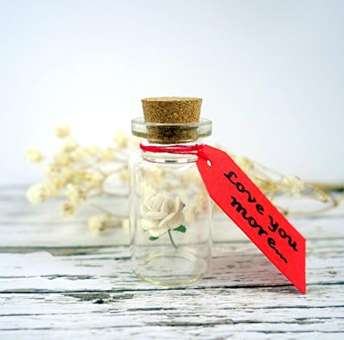 Paper Rose in Bottle with Personalised Message