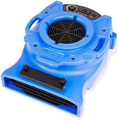 B-Air VENTLO-25 1/4 HP Low Profile Air Mover Carpet Dryer Floor Fan for Home Retail Plumbing Water Damage Restoration Blue