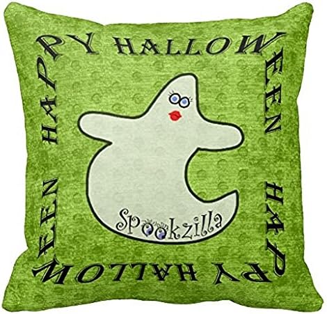 WENSING Happy Halloween Diva Ghost Spookzilla On Throw Pillow Case 18x18Inch