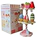 Produktbild Morningtime 11 Stück Eiswagen Spielzeuge Set aus Holz Eiscreme Erdbeer DREI Schicht Kuchen Rollenspiel einstellen Küche Spielzeug Pädagogisches Geschenk für Mädchen Jungen